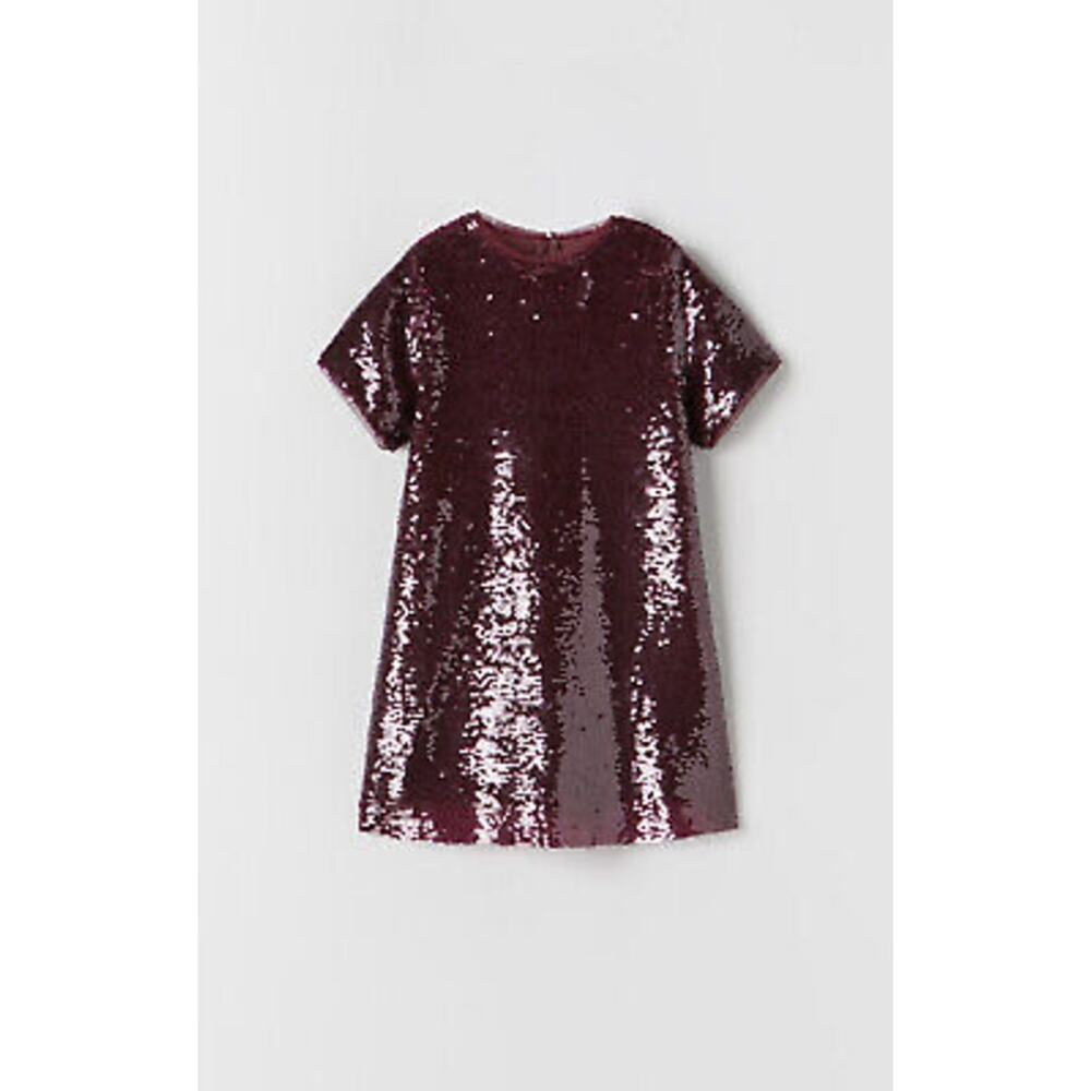 Zara Burgundy Sequin Dress EEUC